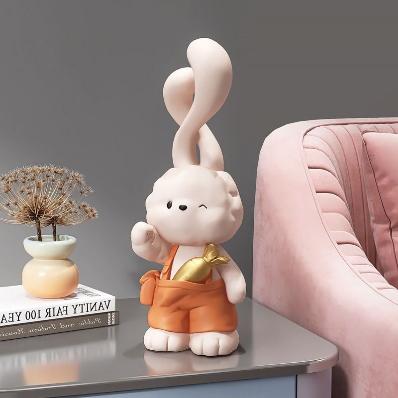 [Order] Tượng decor phòng khách - tượng thỏ dễ thương cao 38cm