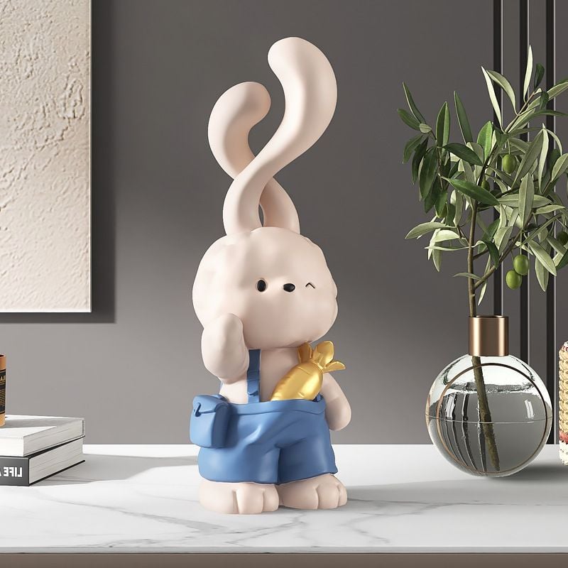 [Order] Tượng decor phòng khách - tượng thỏ dễ thương cao 38cm