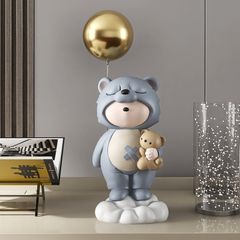 [Order] Quà tặng tân gia - Tượng gấu đội mũ trùm đầu Yuanqi