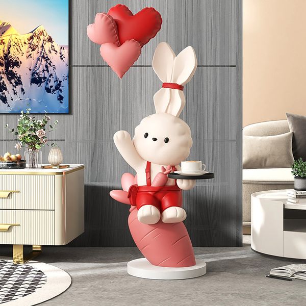 [Order] Đồ decor - Tượng thỏ đỏ trang trí