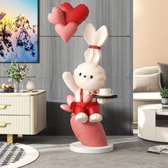 [Order] Đồ decor - Tượng thỏ đỏ trang trí