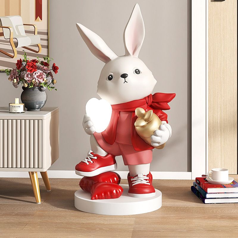 [Order] Đồ decor - Tượng thỏ đỏ trang trí