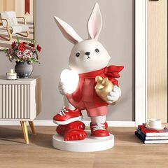[Order] Đồ decor - Tượng thỏ đỏ trang trí