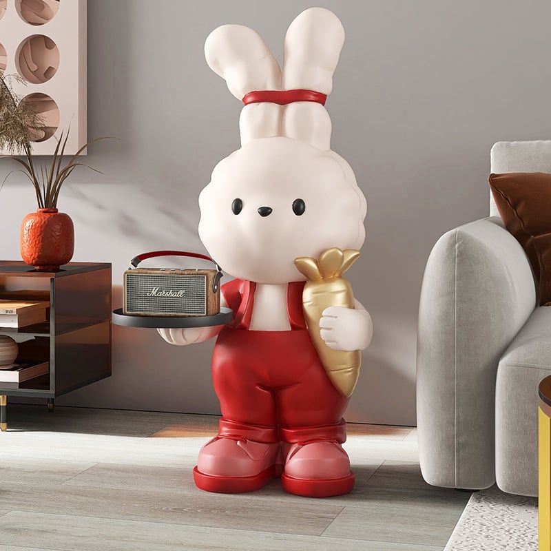 [Order] Đồ decor - Tượng thỏ đỏ trang trí