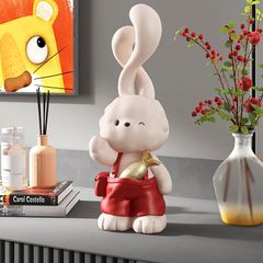 [Order] Đồ decor - Tượng thỏ đỏ trang trí