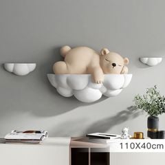[Order] Đồ decor tường - Tranh tượng gấu ngủ trên mây (size lớn)