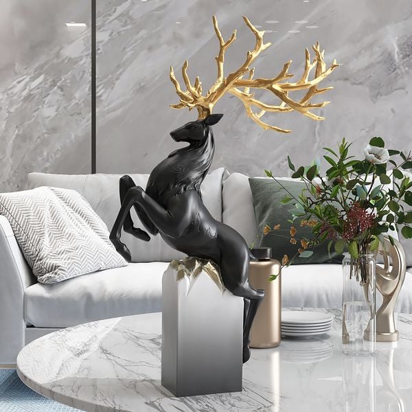 [Order] Quà tặng tân gia cao cấp - Tượng decor nai sừng tấm
