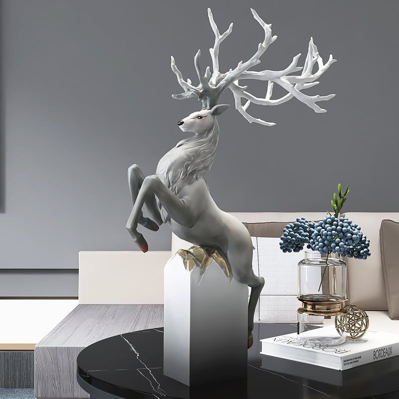 [Order] Quà tặng tân gia cao cấp - Tượng decor nai sừng tấm