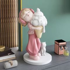 [Order] Đồ decor - Tượng trang trí bé gái ôm kem