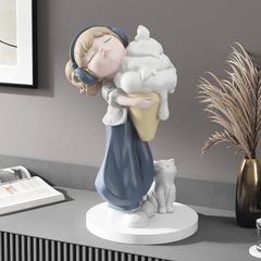 [Order] Đồ decor - Tượng trang trí bé gái ôm kem