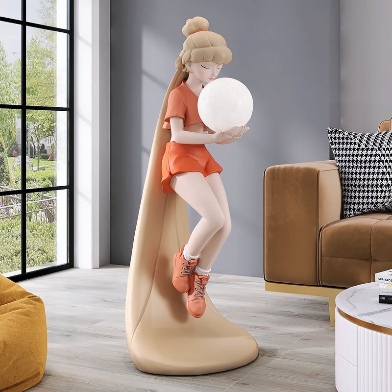 [Order] Đèn decor - Tượng bé gái tóc dài trang trí phòng ngủ, phòng khách