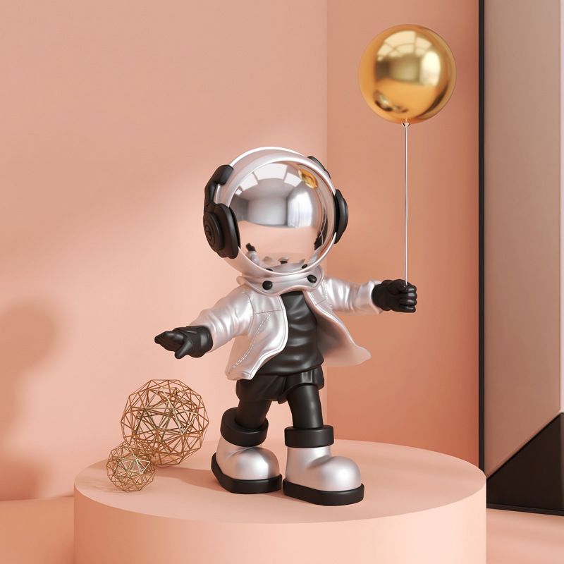 [Order] Đồ decor phòng khách, kệ tivi, tủ rượu - Tượng phi hành gia cầm bóng