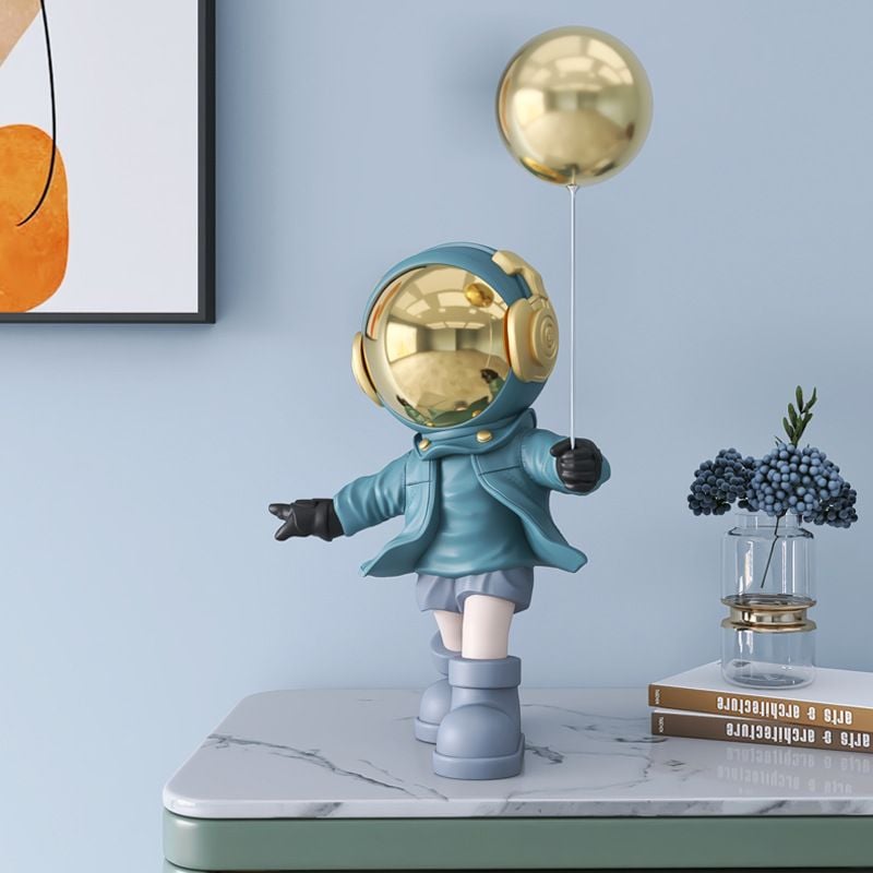 [Order] Đồ decor phòng khách, kệ tivi, tủ rượu - Tượng phi hành gia cầm bóng