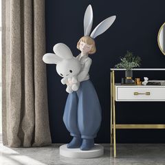 [Order] Đồ decor sáng tạo - Tượng cô gái ôm thỏ