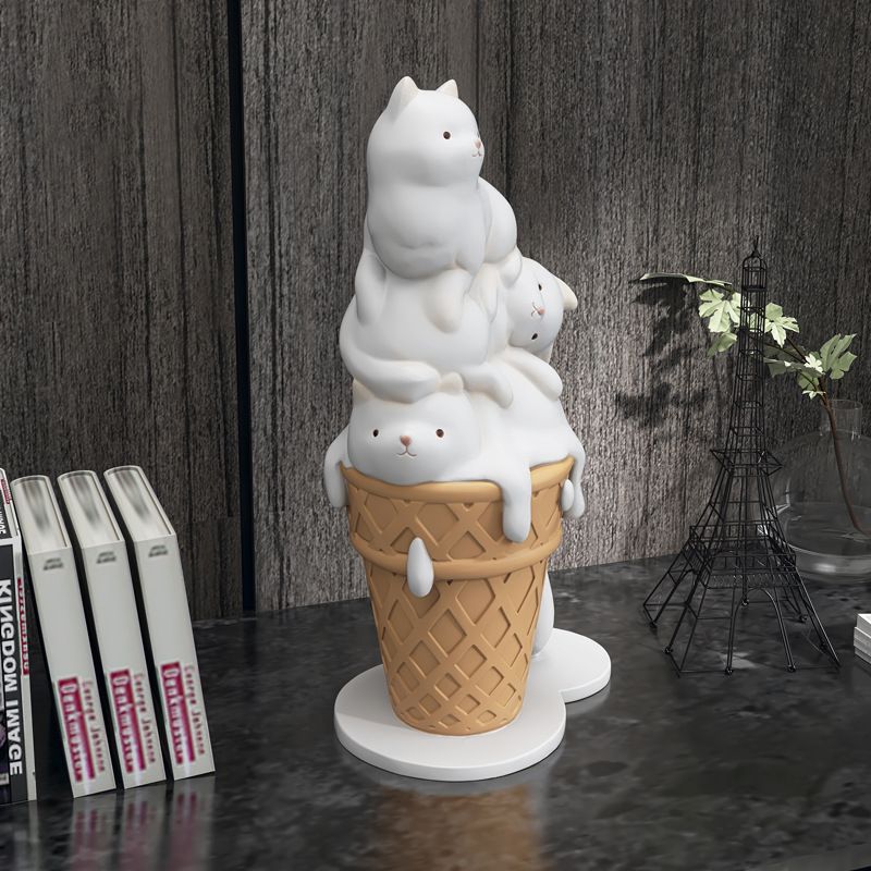 [Order] Đô decor tủ - Tượng Cây kem mèo