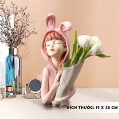 [Order] Đồ decor - Tượng cô gái mang bó hoa