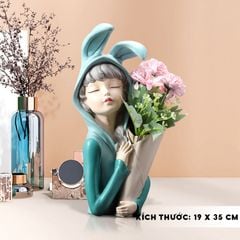[Order] Đồ decor - Tượng cô gái mang bó hoa