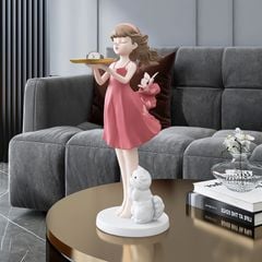 [Order] Quà tặng tân gia - Khay để đồ hình cô gái, trang trí phòng khách