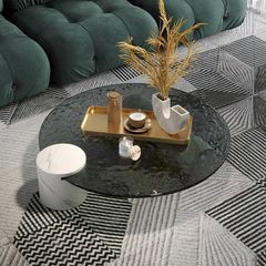 [Order] Bàn trà cafe mặt kính cường lực gợn nước kiểu Ý
