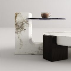 [Order] Bàn trà đá cẩm thạch cao cấp phong cách Wabi-sabi