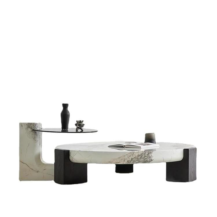 [Order] Bàn trà đá cẩm thạch cao cấp phong cách Wabi-sabi