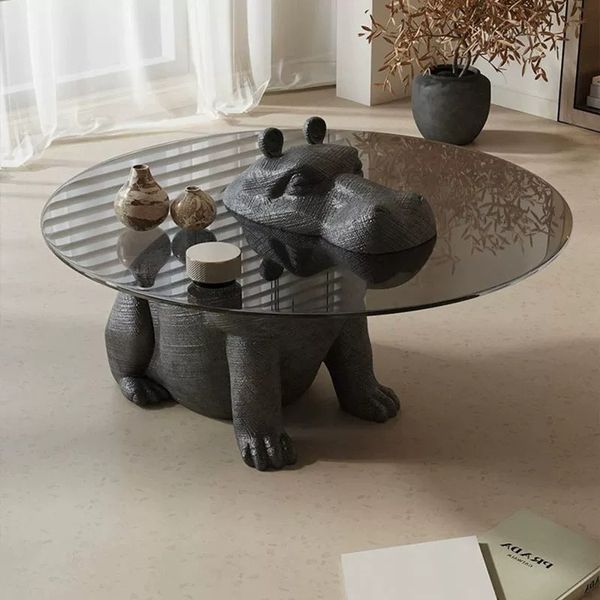 [Order] Bàn trà kính cường lực Hippo phong cách Ý
