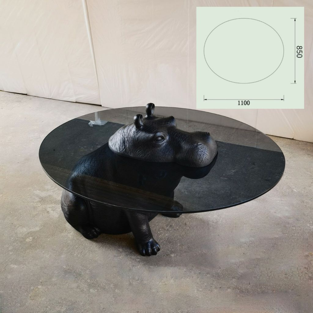[Order] Bàn trà kính cường lực Hippo phong cách Ý