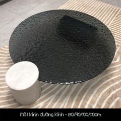 [Order] Bàn trà cafe mặt kính cường lực gợn nước kiểu Ý