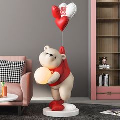 [Order] Đèn decor - Tượng gấu cầm đèn cảm ứng, loa bluetooth, cao 1,4m