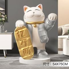 [Order] Tượng decor - mèo thần tài cầm khay