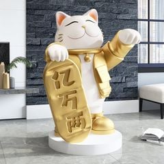 [Order] Tượng decor - mèo thần tài cầm khay
