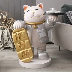 [Order] Tượng decor - mèo thần tài cầm khay