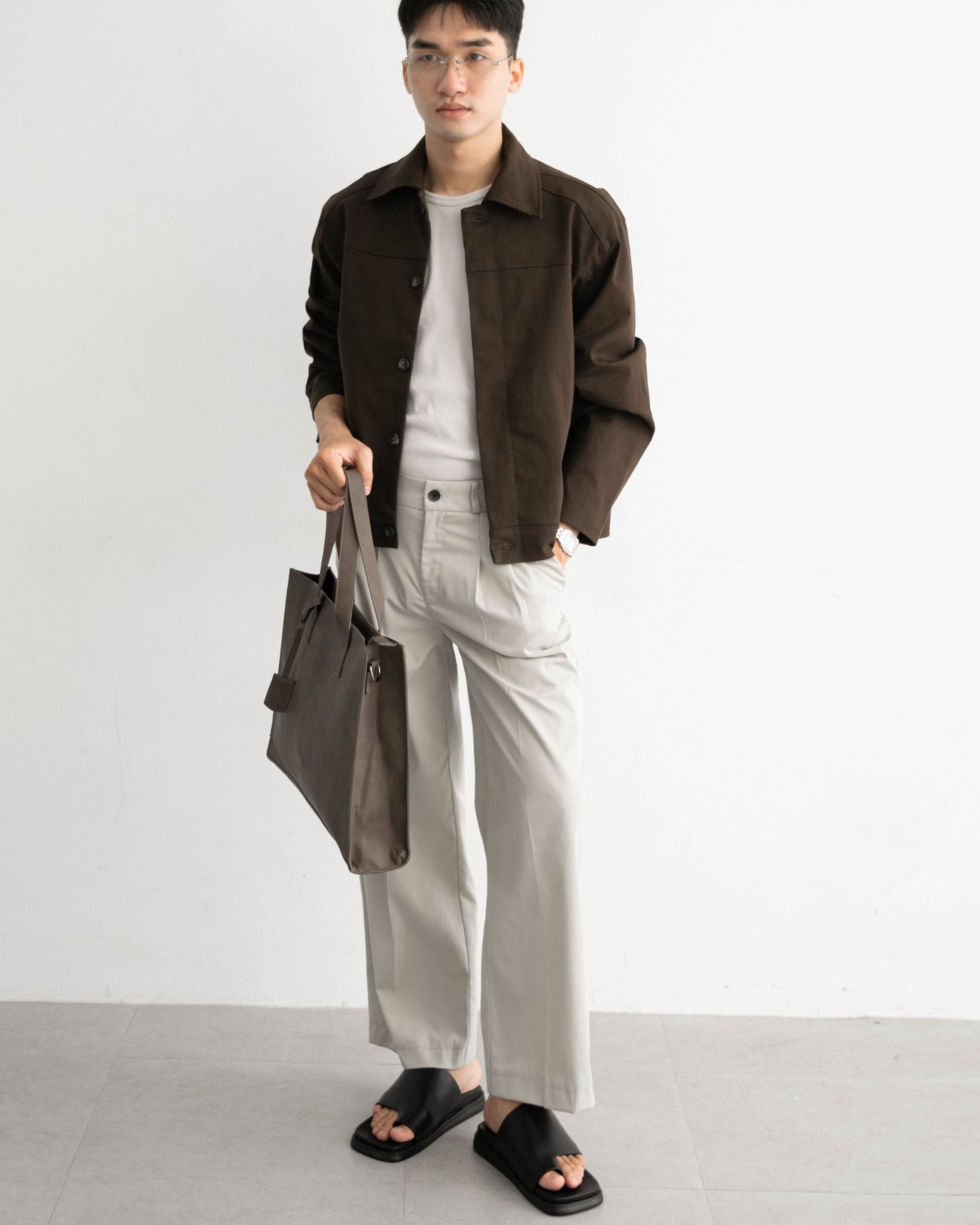 BEGINNING CROPPED JACKET | BROWN