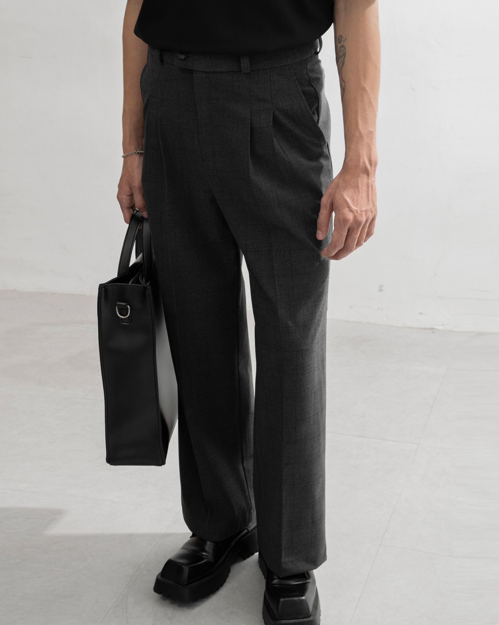 WIDE LEG TROUSERS | XÁM SỌC