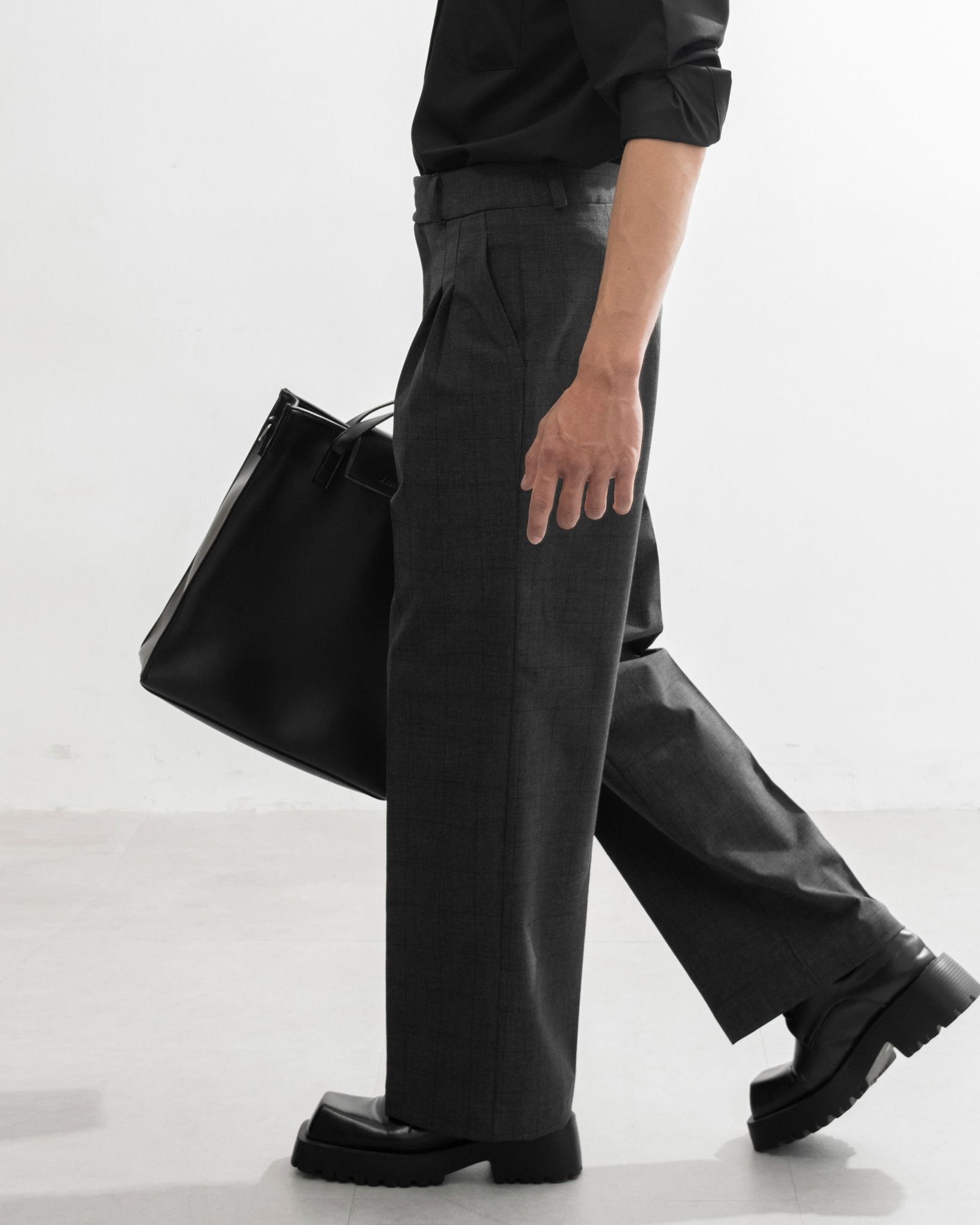 WIDE LEG TROUSERS | XÁM SỌC