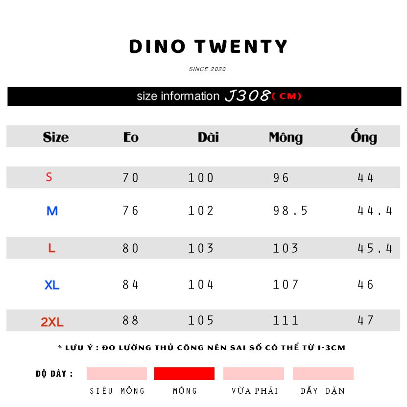  Quần jean ống xuông caro DINO TWENTY quần jean ống rộng phong cách thời thượng hongkong - J308 