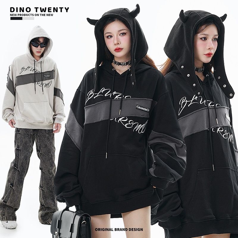  Áo hoodie thời thượng DINO TWENTY SINCE 2020 thêu 3D phối màu tương phản - H618 