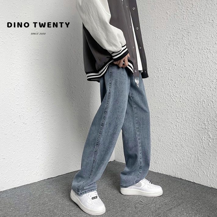  quần jean basic nam nữ lưng chun DINO TWENTY quần bò basic cạp chun màu trầm tính - J406 