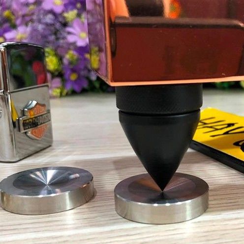 T3-02D2​ Chân đinh tĩnh điện đen 2 có dĩa chặn - Cao 40mm