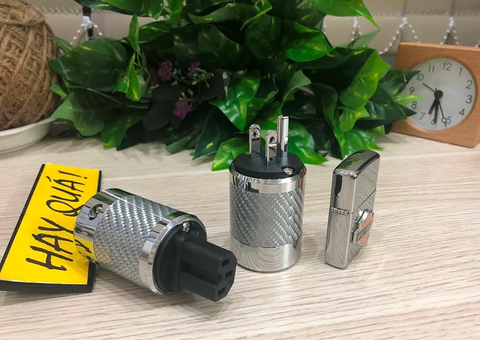  T14-08A​ Jack nguồn Carbon trắng 