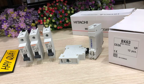  T15-02B​ CB Hitachi Tép đơn 63A - Công tắc - Aptomat MCB Hitachi - Circuit Breaker - BK63 type - 1Ph 