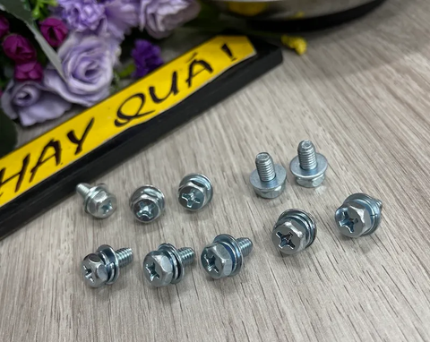  T17-16A Bộ 10 ốc thép bu lông M6x10mm 