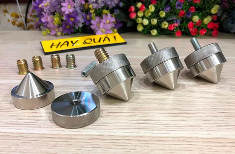  T3-02E​ Chân đinh INOX 5 loại lớn có dĩa chặn - Đường kính 40mm cao 40mm 
