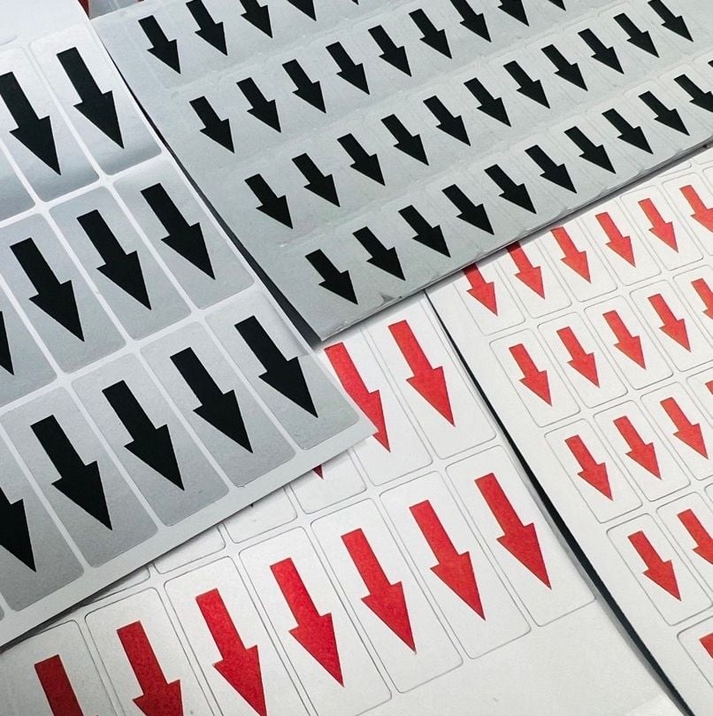 T18 Sticker mũi tên - Nhãn dán đánh dấu chiều dây tín hiệu - Dùng DIY dây tín hiệu audio