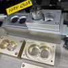 T14-01C Mặt đế nhôm ổ cắm điện anode dày 40mm có rãnh bọng