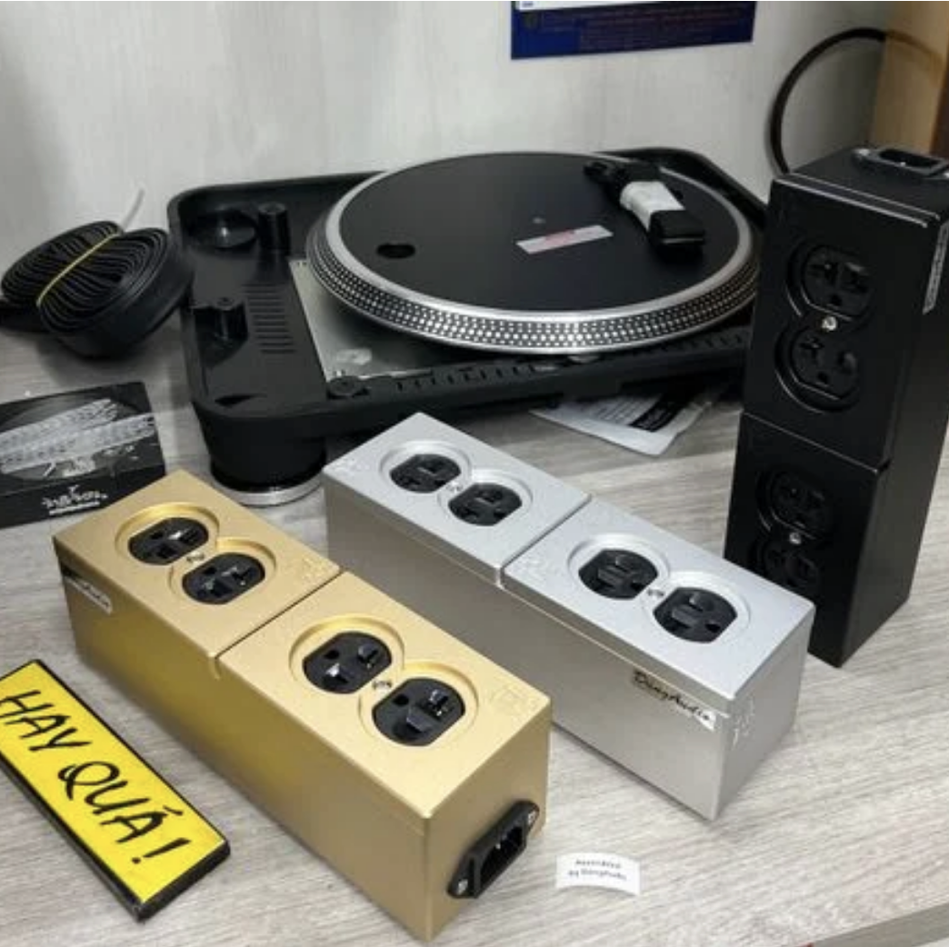 T15-12A5 Hộp ổ cắm điện đôi thành phẩm - Nhôm nguyên khối CNC - H60