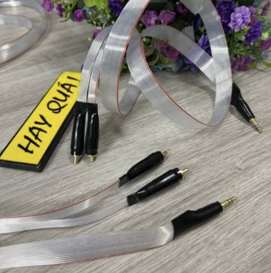 T11-15A​ Dây tín hiệu teflon chuyển jack 3.5mm - 6.3mm sang 2 đầu RCA đực