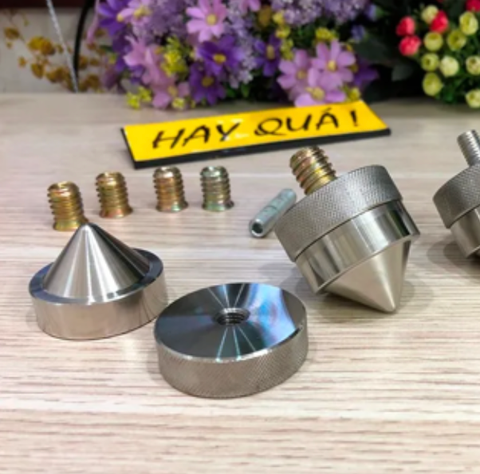  T3-02E​ Chân đinh INOX 5 loại lớn có dĩa chặn - Đường kính 40mm cao 40mm 