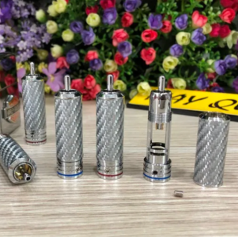  T6-01F​ Jack RCA White Carbon Fiber  - 4pcs 