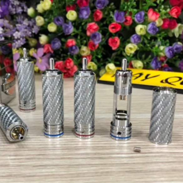 T6-01F​ Jack RCA White Carbon Fiber  - 4pcs